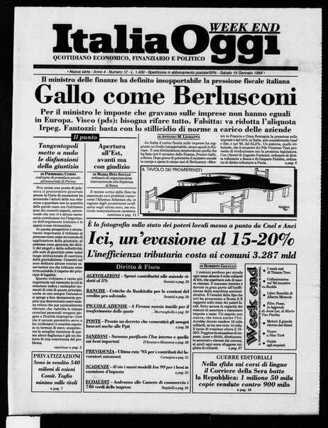 Italia oggi : quotidiano di economia finanza e politica